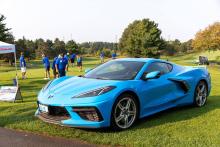 Blue corvette fundraiser at the 2022 HDD Charity Golf Tournament.
