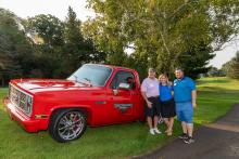 Red truck at 2022 HDD Charity Golf Tournament.