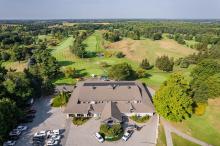 Aerial view of course at 2022 HDD Charity Golf Tournament.